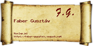 Faber Gusztáv névjegykártya